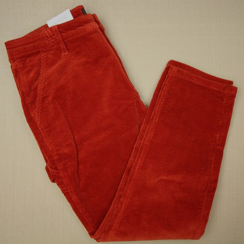 Judy Blue High Waist Slim Fit Carpenter Pants Women's Size 30 Rust Corduroy NWT